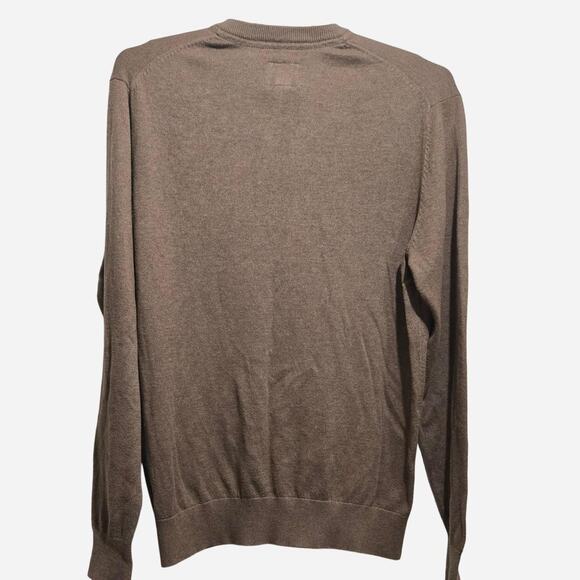St. John’s Bay Men’s Brown V-Neck Sweater Size M Cotton Acrylic Blend - Picture 2 of 3